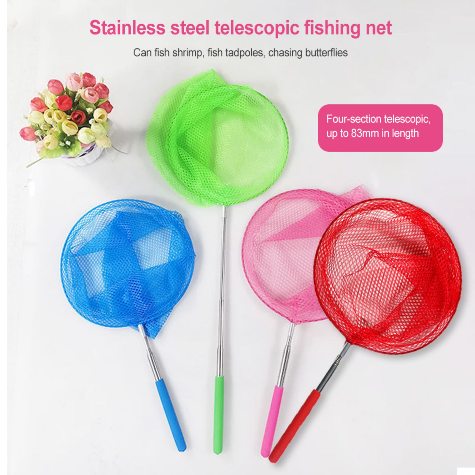 Landing Net Telescopic - Mini balıkçılık Net renkli kaymaz kavrama