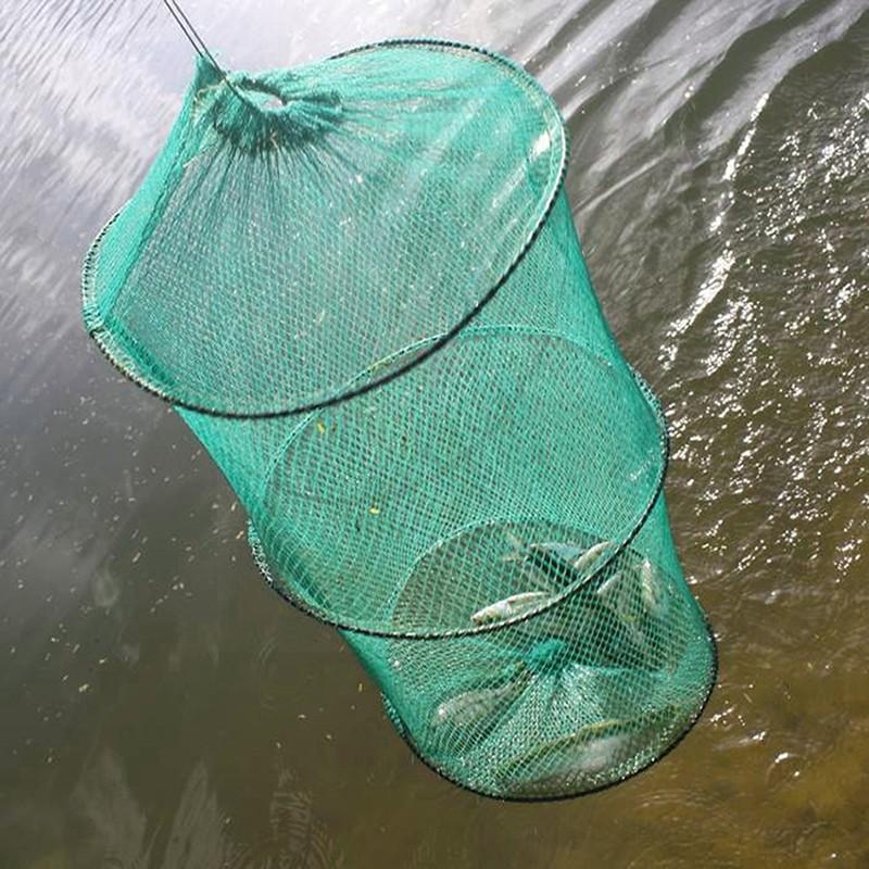 Landing Net Telescopic - Katlanır Yuvarlak Naylon Örgü Metal Çerçeve